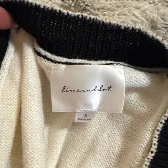 Line & Dot Black and White Striped Cardigan - Picture 2 of 4